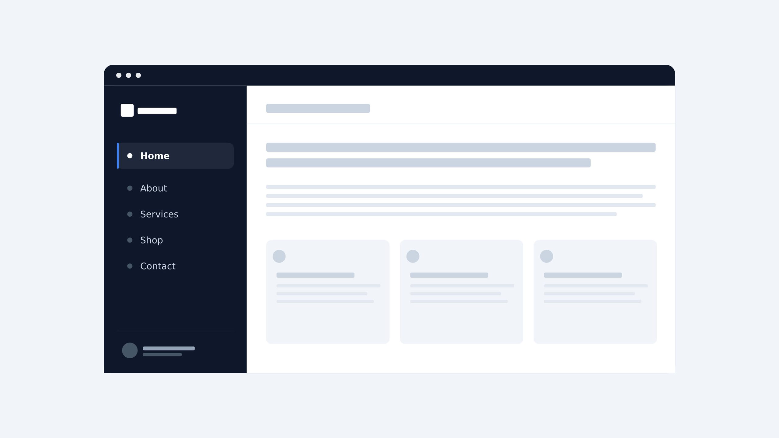 Sidebar menu